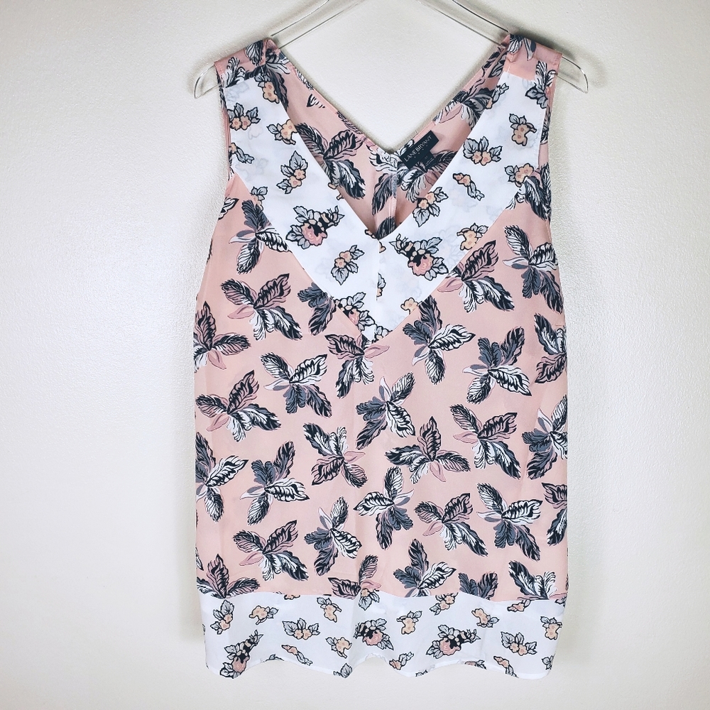 NWT Lane Bryant Pink & White Floral Print Tank Top Size 22